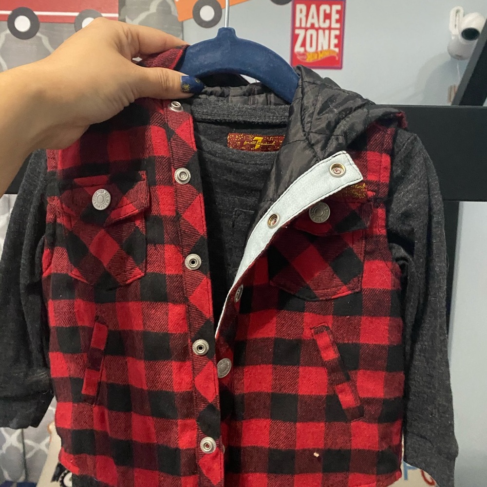 12M - 7 For All Man Kind long sleeve and vest